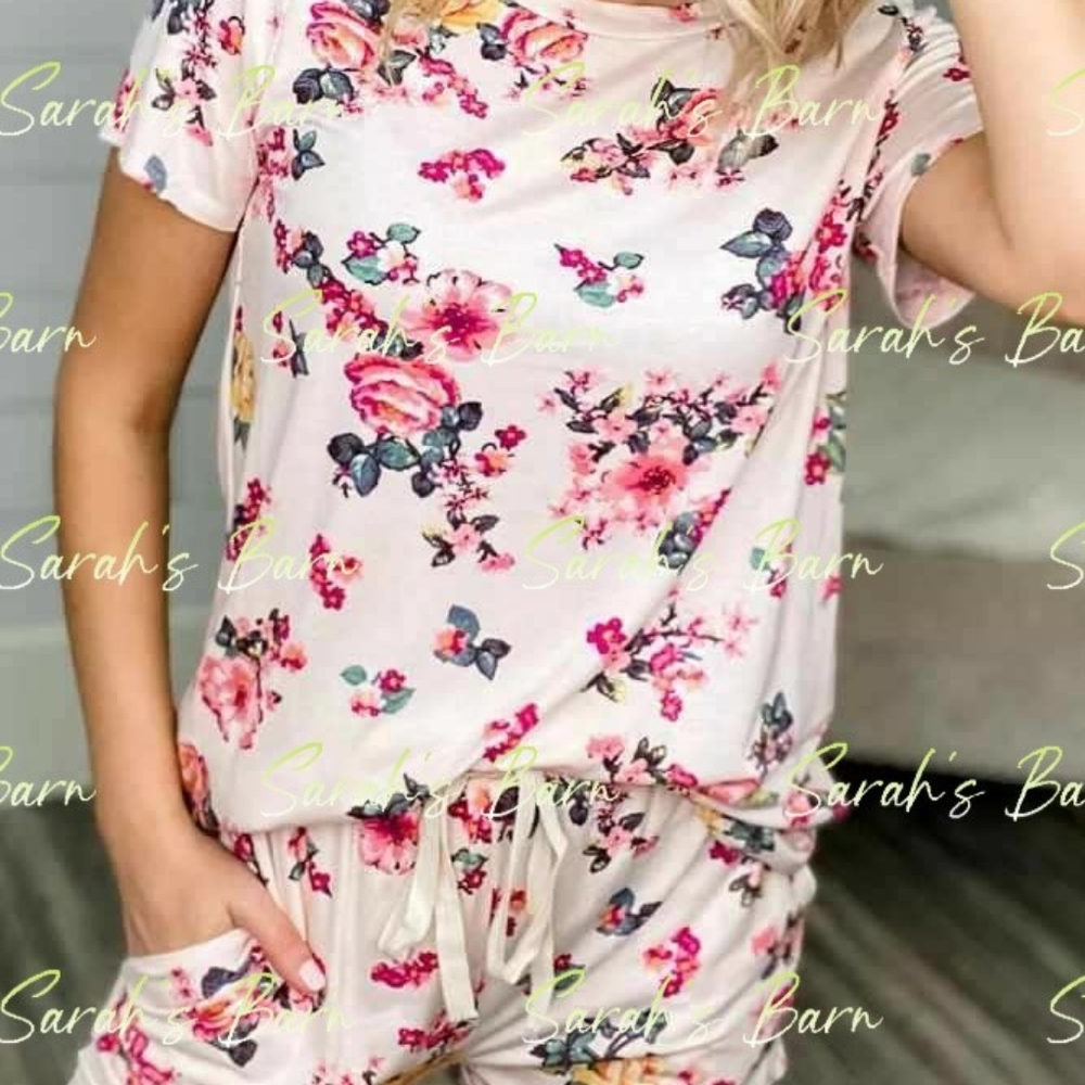 New without tags white with pink floral pj set